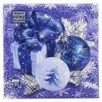 Салфетки бум НГ 33*33см 20шт 3сл Новогодняя синяя композиция Art Bouquet/57807